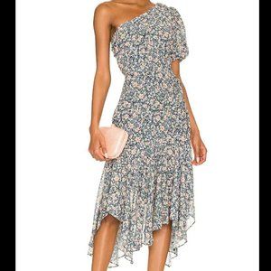 ASTR The Label | NWT Santorini Floral Asymmetric One Shoulder Midi Dress Size S